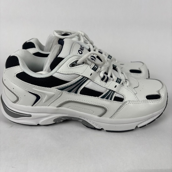 Vionic, 23M Walk Men's Sneakers, Size 8 Wide, White and Navy Blue, Leather/Mesh - Picture 2 of 10